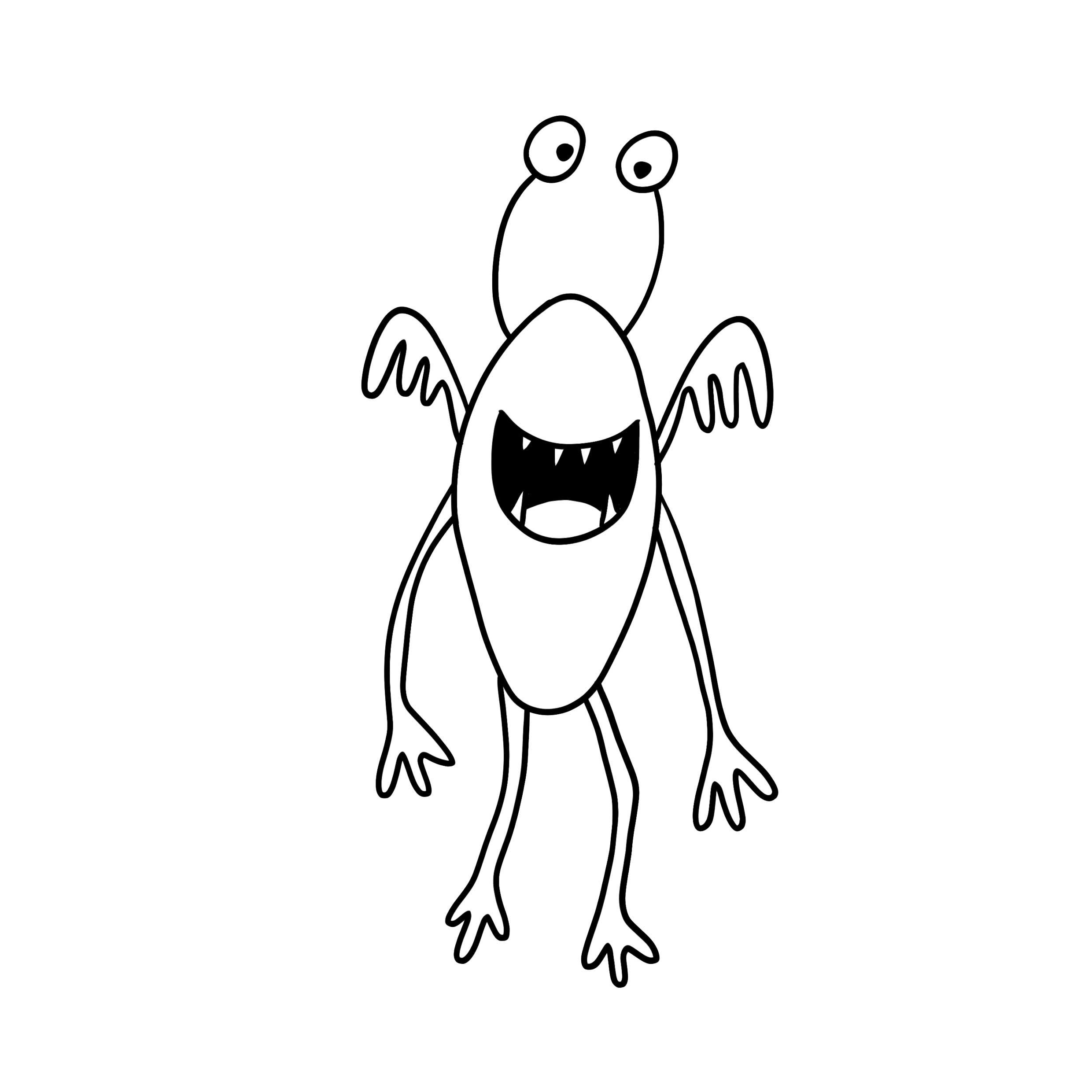 Beispielinhalt (Bild) Monster-Alarm! Das schaurig-schöne Monster-Malbuch für Kinder ab 3 Jahren