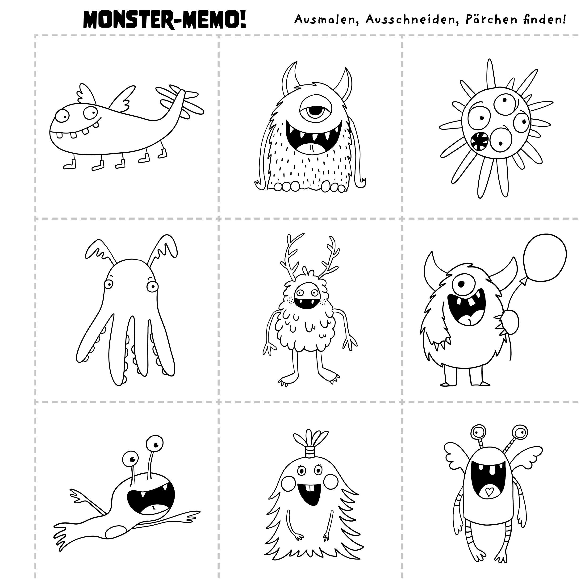 Beispielinhalt (Bild) Monster-Alarm! Das schaurig-schöne Monster-Malbuch für Kinder ab 3 Jahren