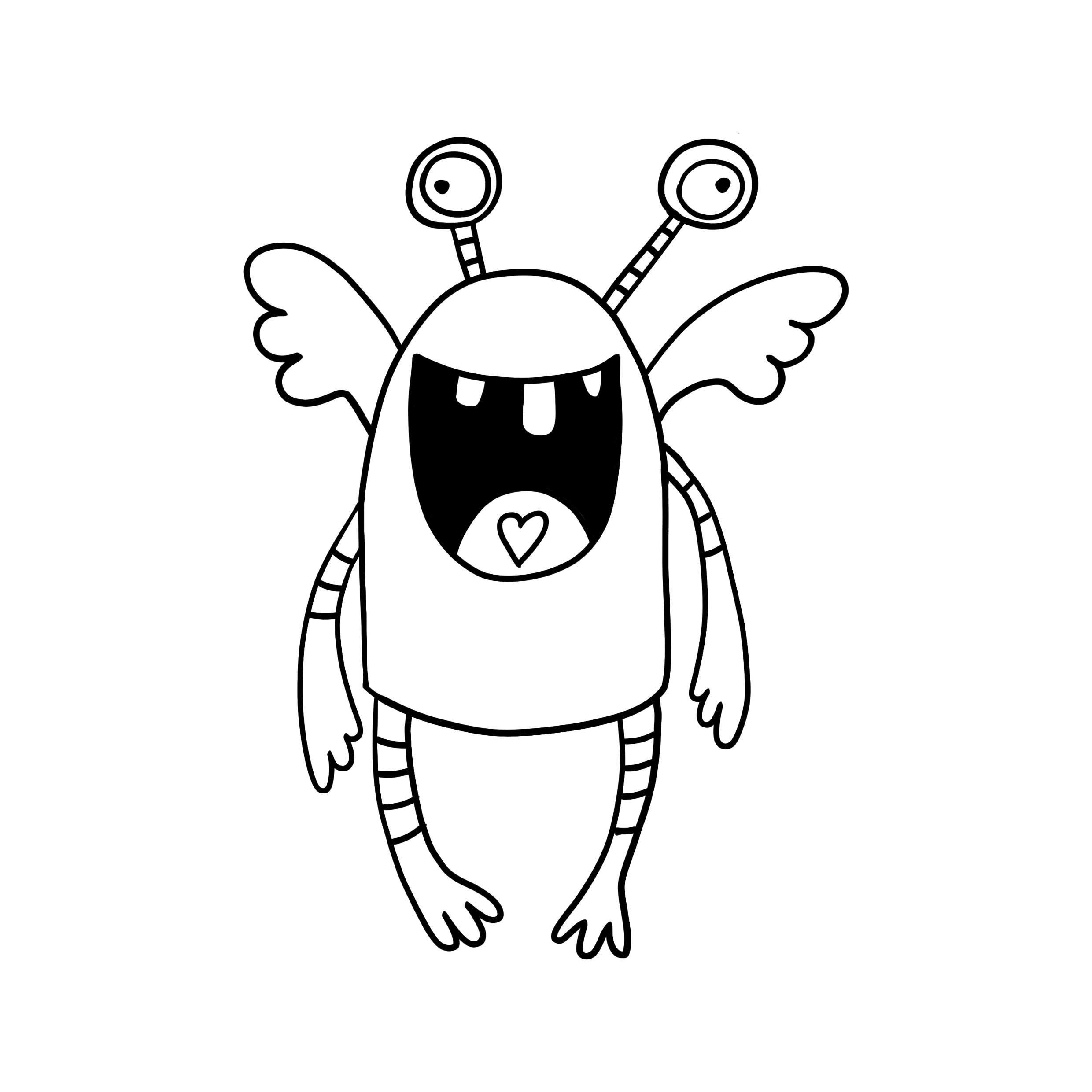 Beispielinhalt (Bild) Monster-Alarm! Das schaurig-schöne Monster-Malbuch für Kinder ab 3 Jahren