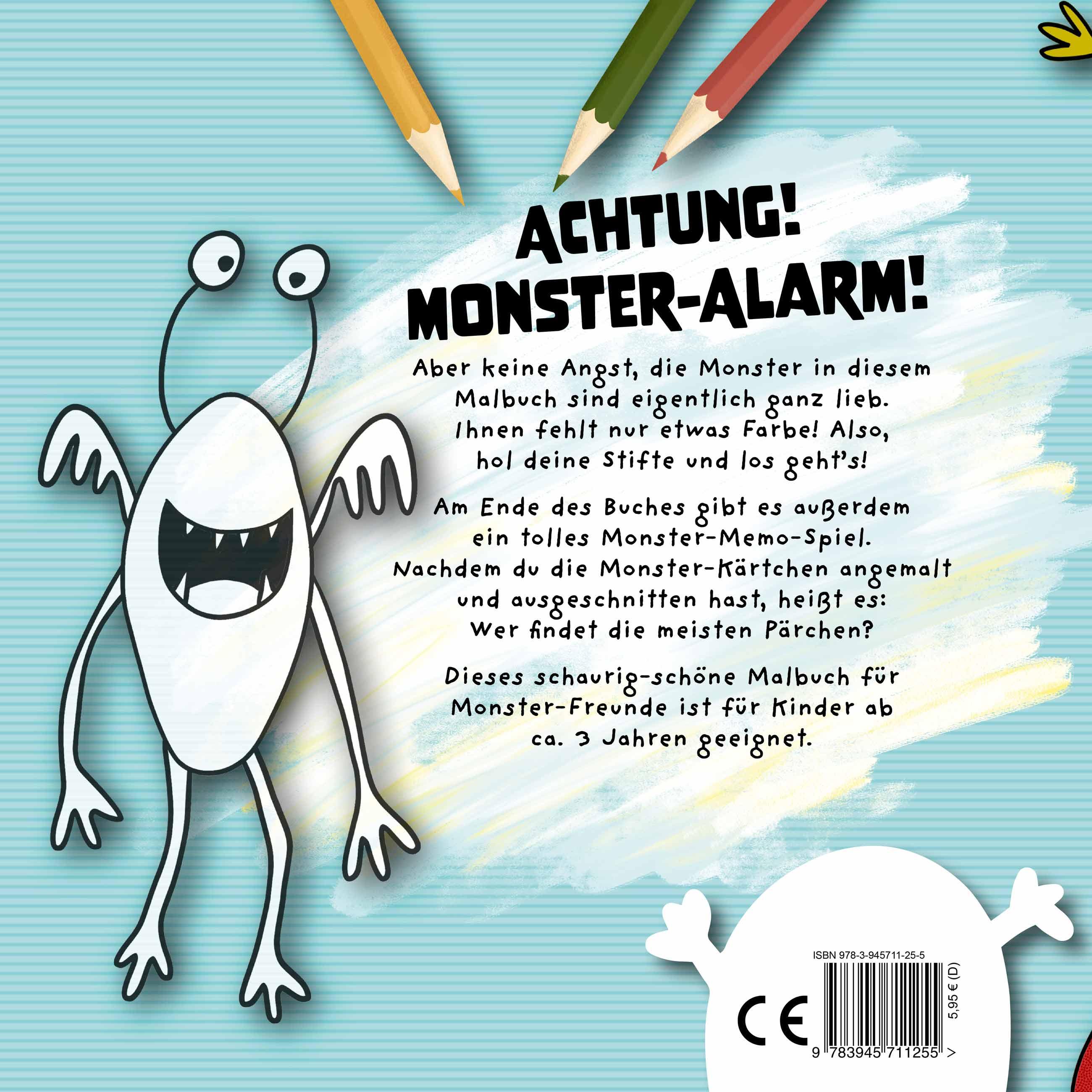 Rückseitencover Monster-Alarm! Das schaurig-schöne Monster-Malbuch für Kinder ab 3 Jahren