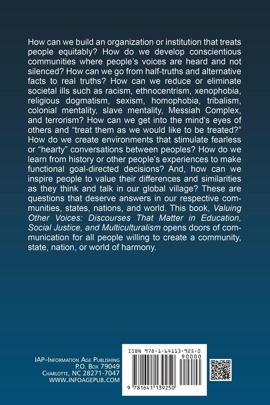 Rückseitencover Valuing Other Voices