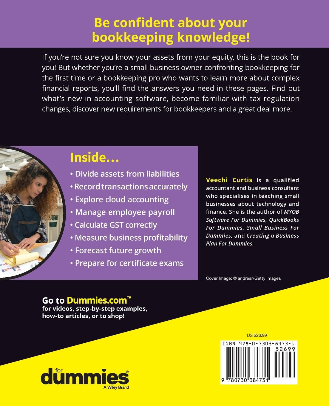 Rückseitencover Bookkeeping for Dummies - Australia