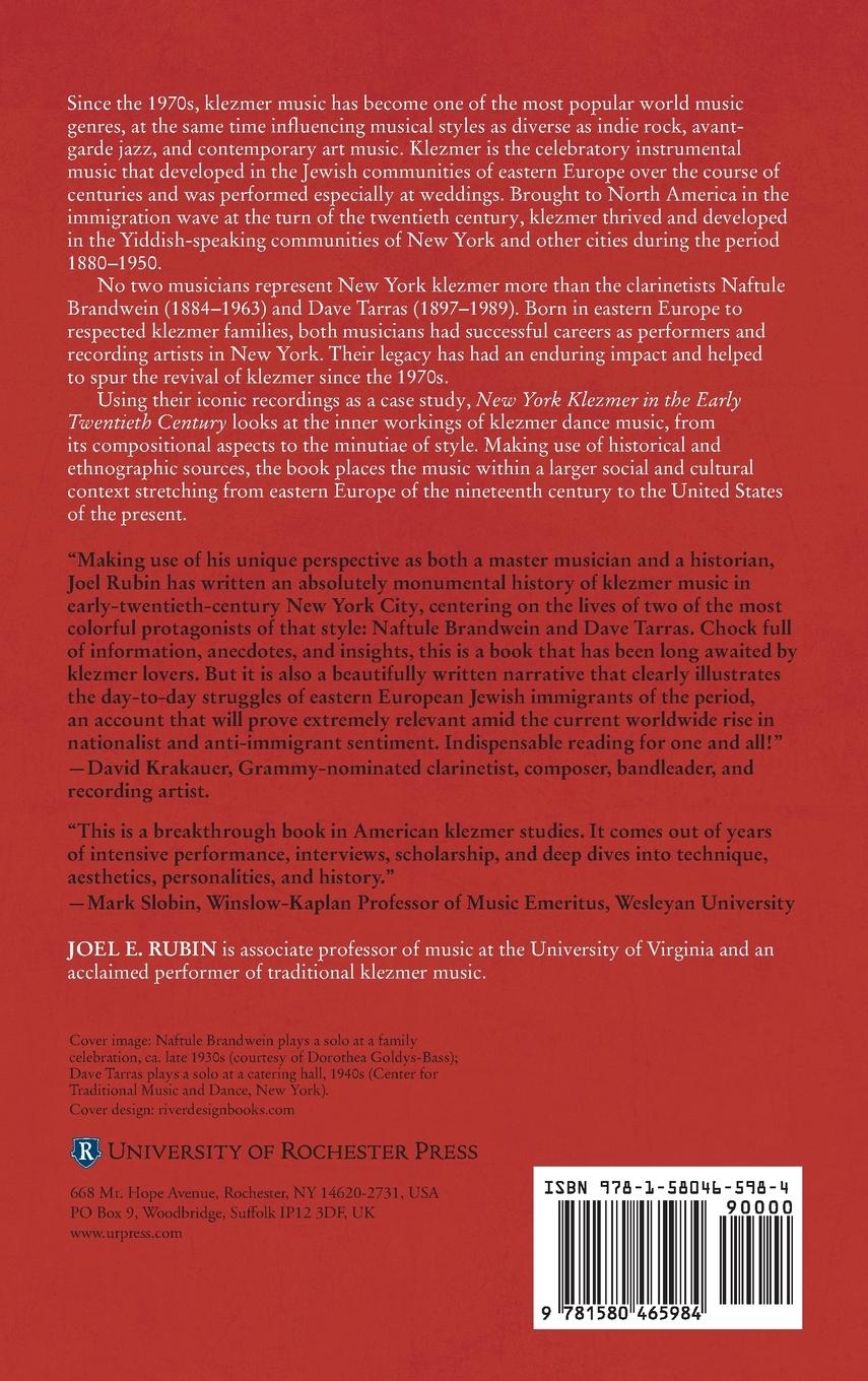Rückseitencover New York Klezmer in the Early Twentieth Century