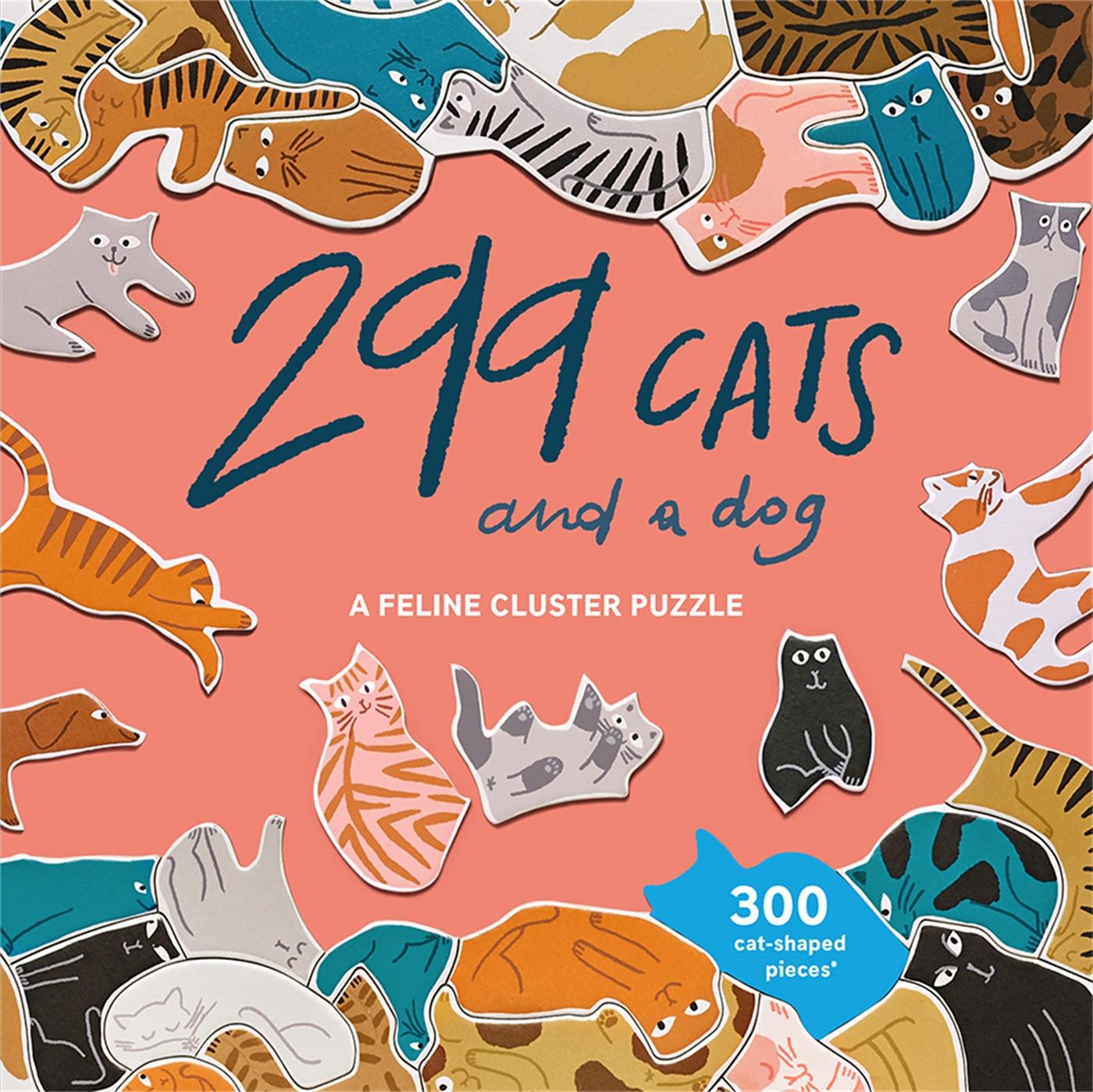 Vorderes Coverbild 299 Cats (and a Dog) 300 Piece Cluster Puzzle