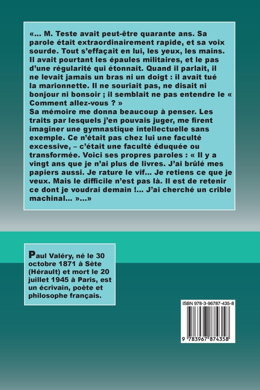 Rückseitencover Le Cycle de Monsieur Teste