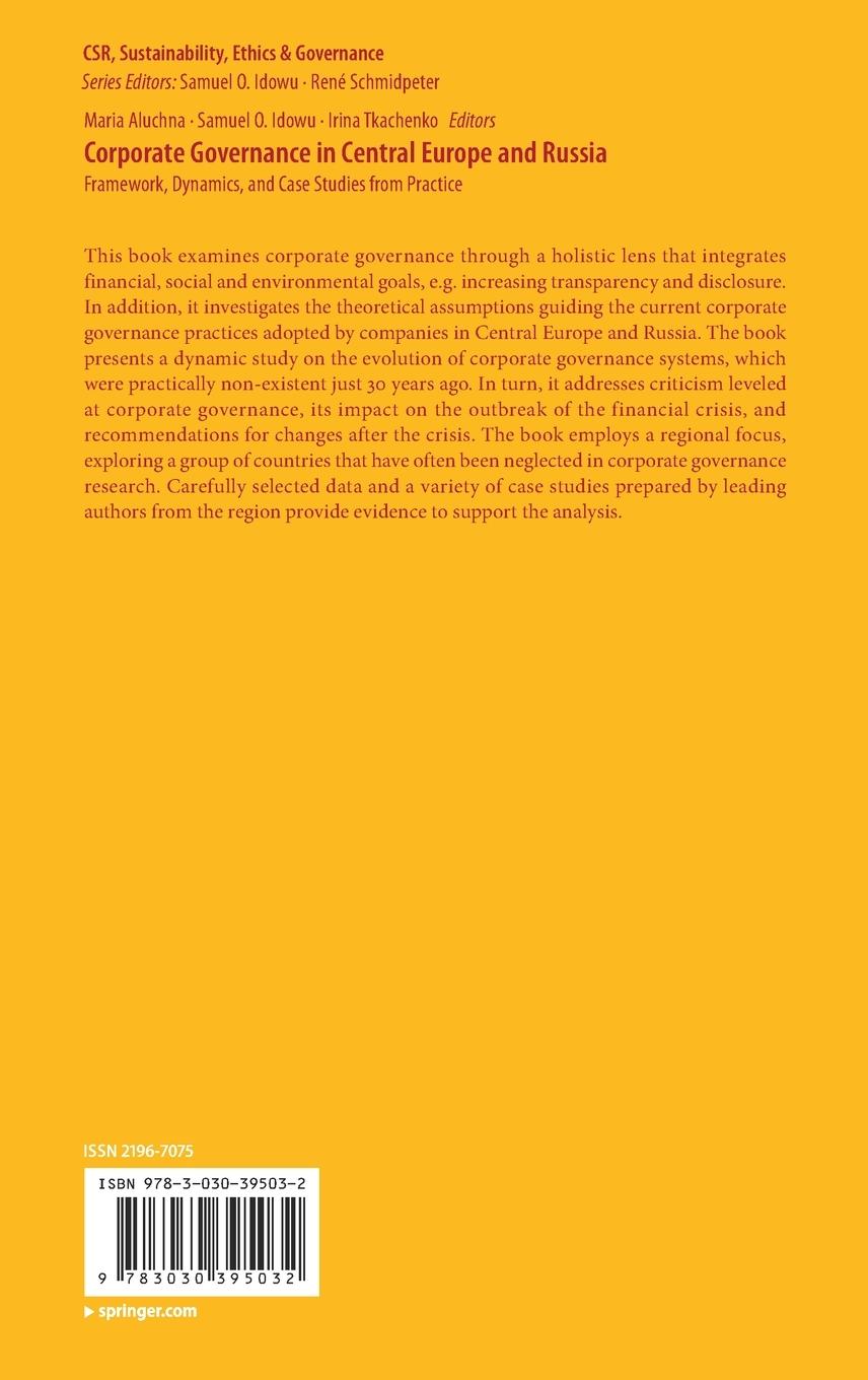 Rückseitencover Corporate Governance in Central Europe and Russia