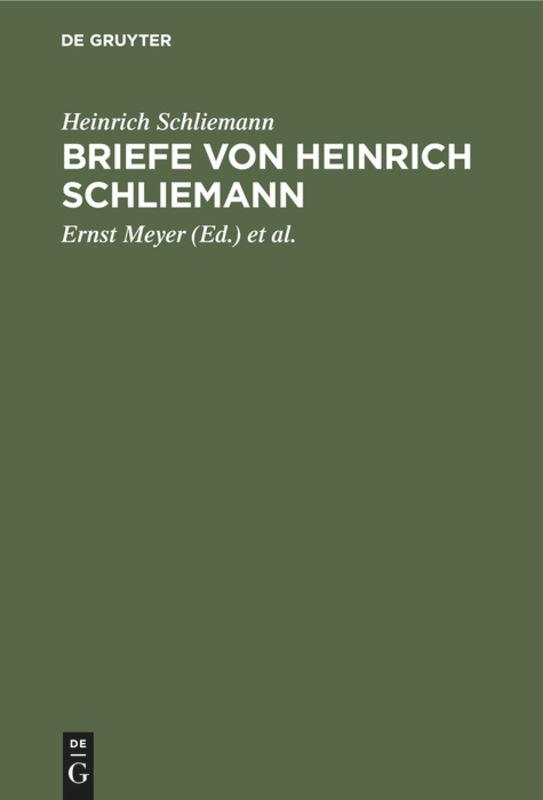 Vorderes Coverbild Briefe von Heinrich Schliemann