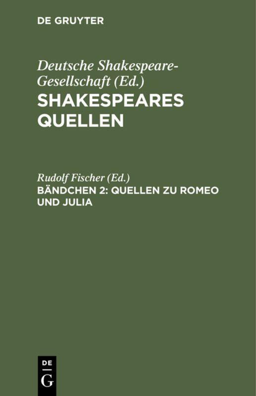 Vorderes Coverbild Quellen zu Romeo und Julia