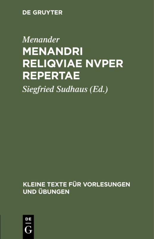 Vorderes Coverbild Menandri reliqviae nvper repertae