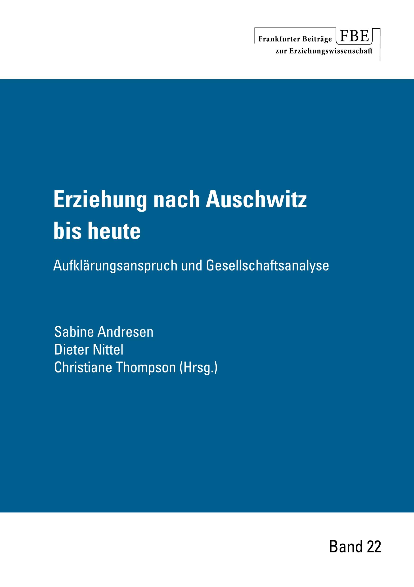 Vorderes Coverbild Erziehung nach Auschwitz bis heute