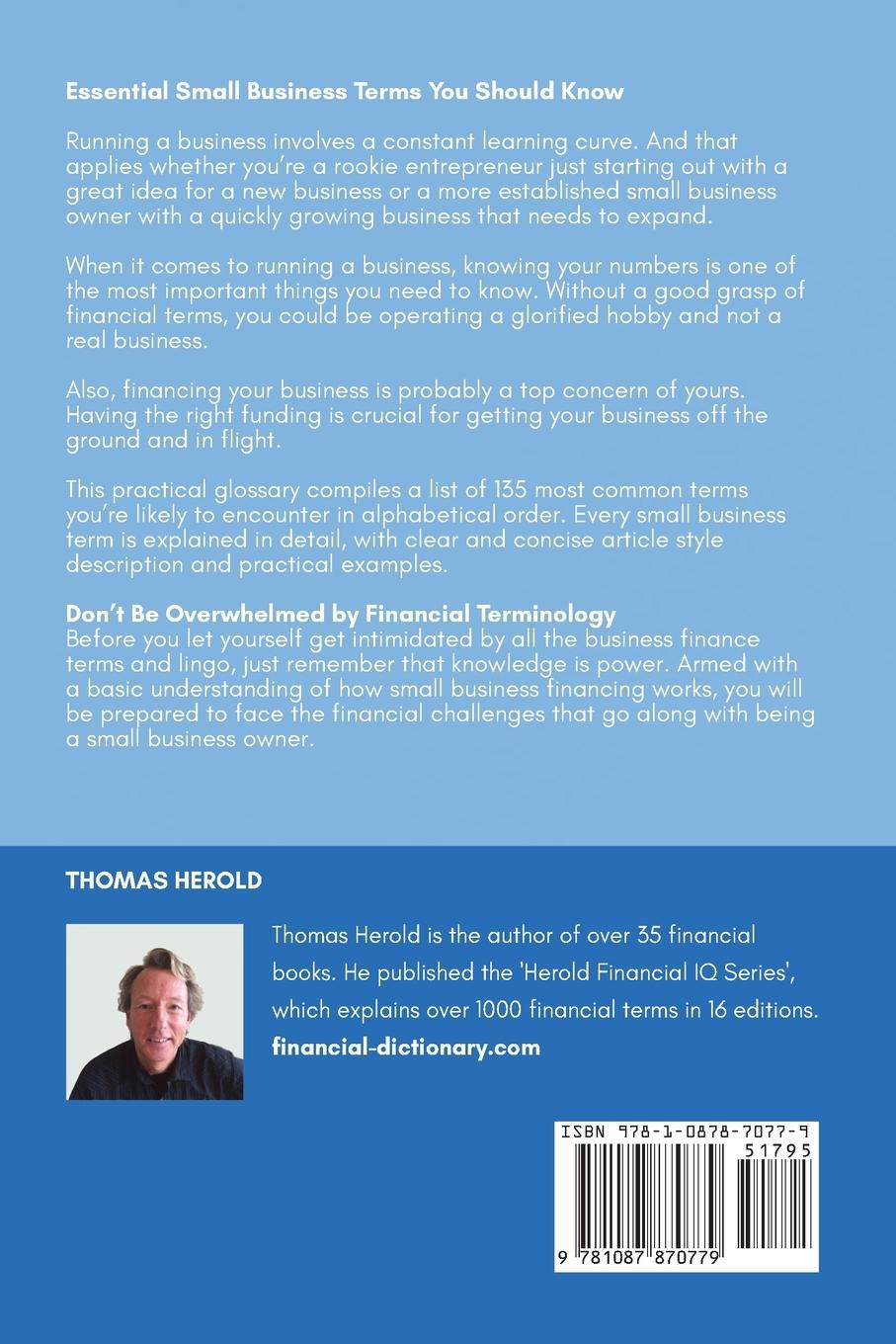 Rückseitencover Small Business Terms - Financial Education Is Your Best Investment