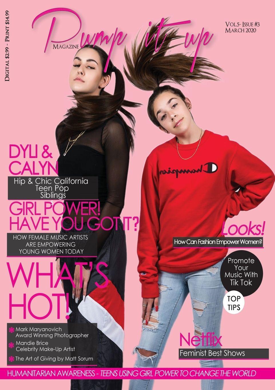 Vorderes Coverbild Pump it up Magazine - Calyn & Dyli - Hip and chic California teen pop siblings