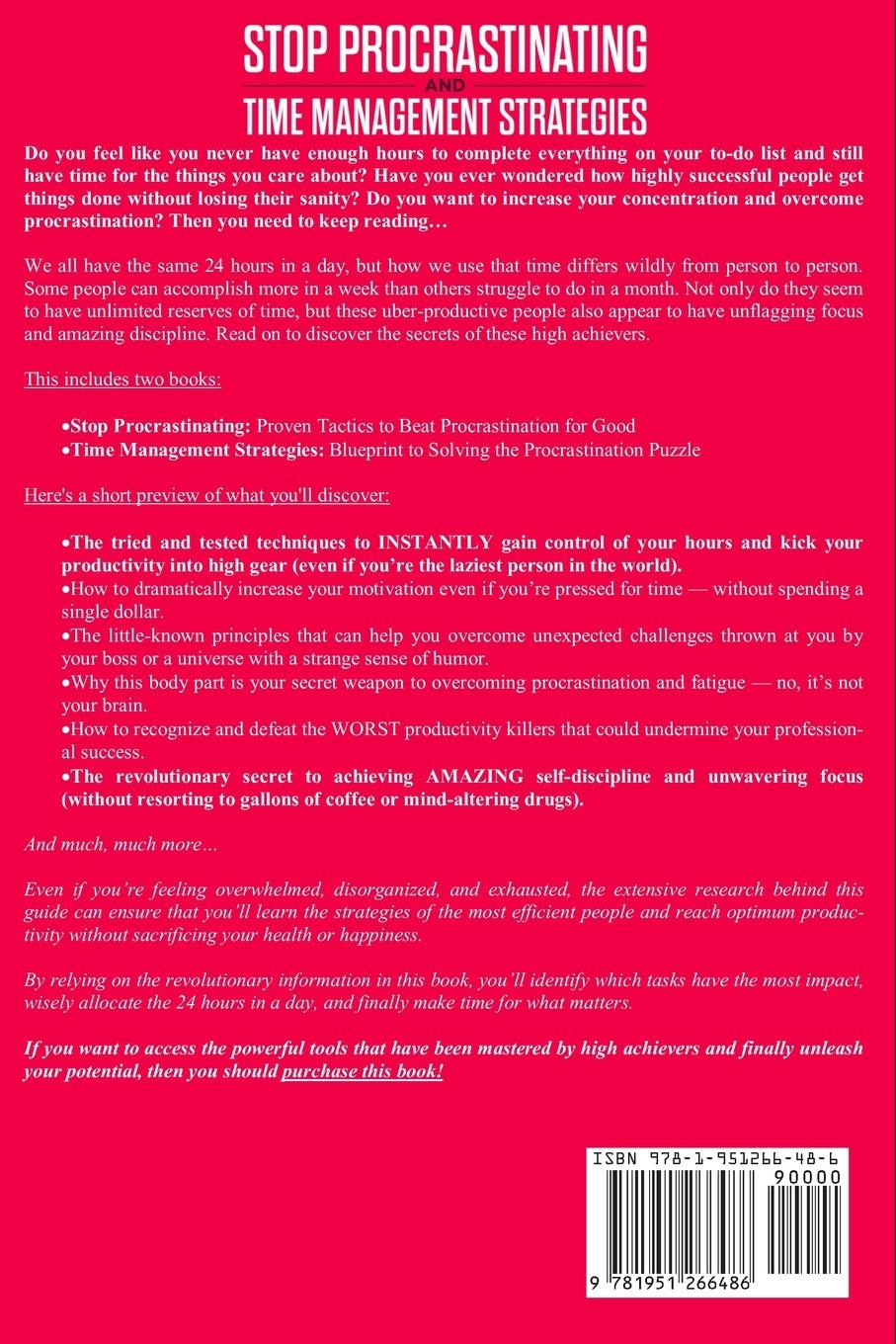 Rückseitencover Stop Procrastinating and Time Management Strategies 2-in-1 Book