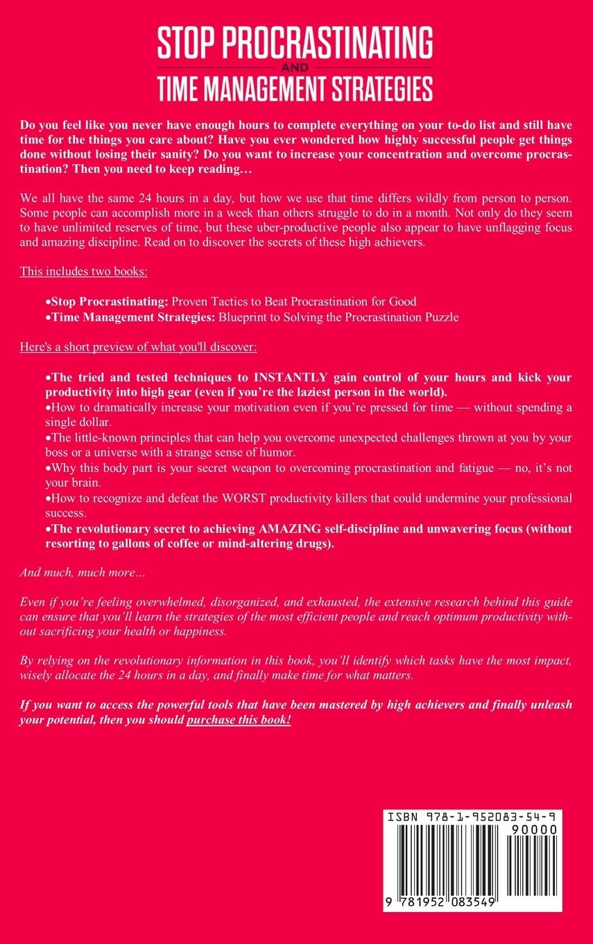 Rückseitencover Stop Procrastinating and Time Management Strategies 2-in-1 Book