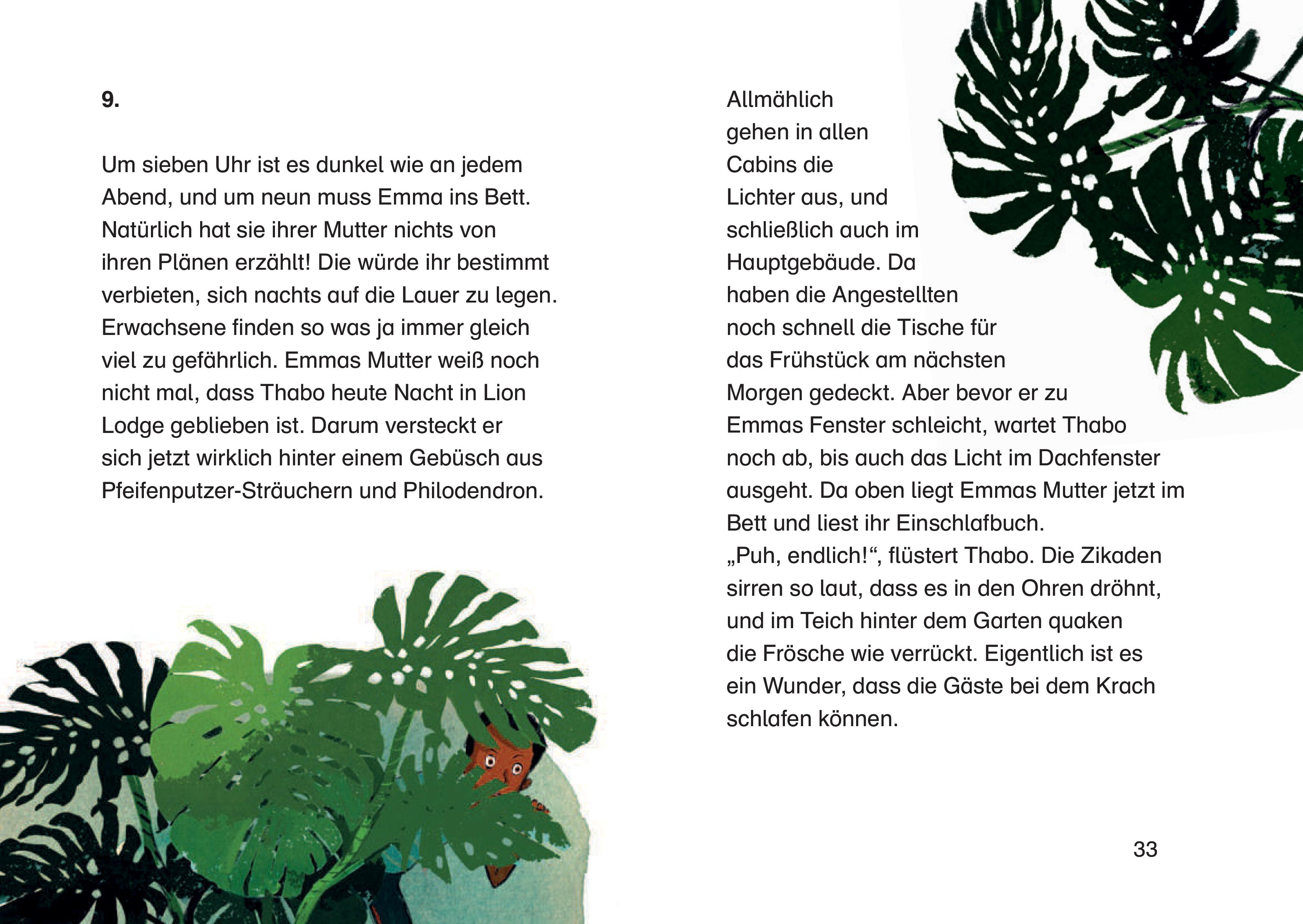 Beispielinhalt (Bild) Thabo und Emma. Einbrecher in Lion Lodge