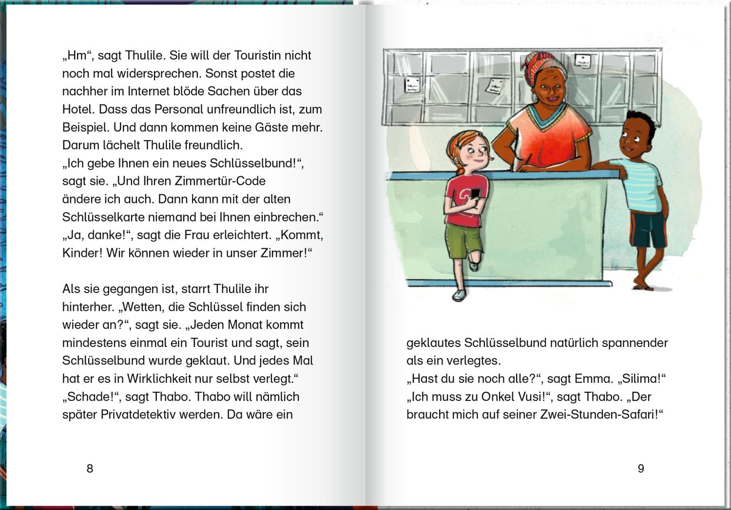 Beispielinhalt (Bild) Thabo und Emma. Einbrecher in Lion Lodge