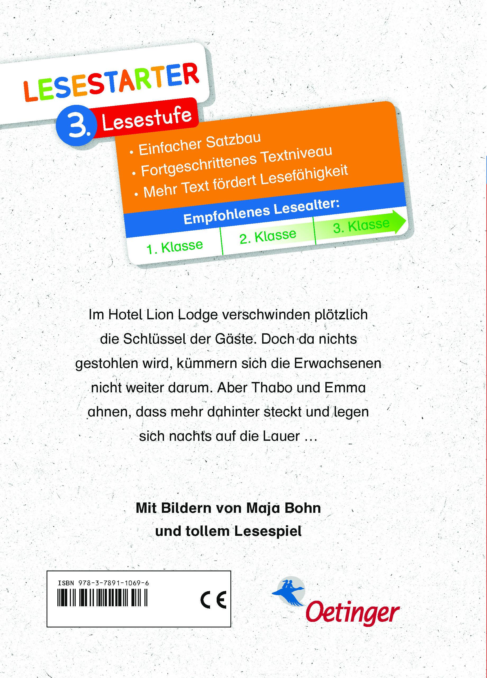 Rückseitencover Thabo und Emma. Einbrecher in Lion Lodge