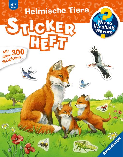 Vorderes Coverbild Wieso? Weshalb? Warum? Stickerheft: Heimische Tiere