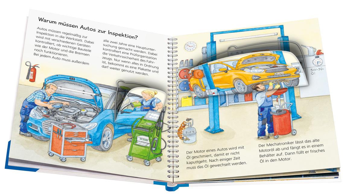 Beispielinhalt (Bild) Wieso? Weshalb? Warum? junior, Band 69: Tanken, waschen, reparieren