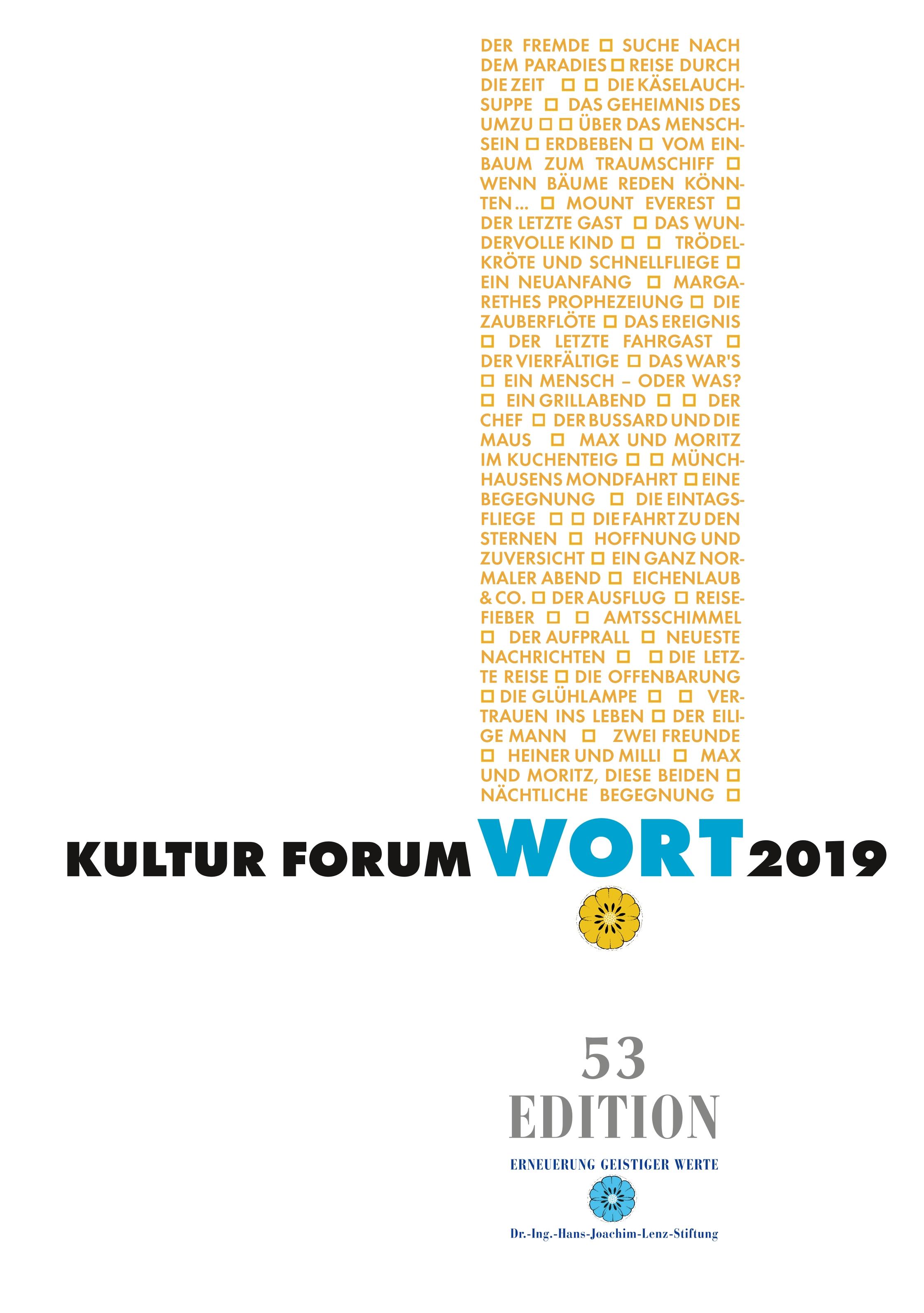 Vorderes Coverbild KULTUR FORUM WORT 2019