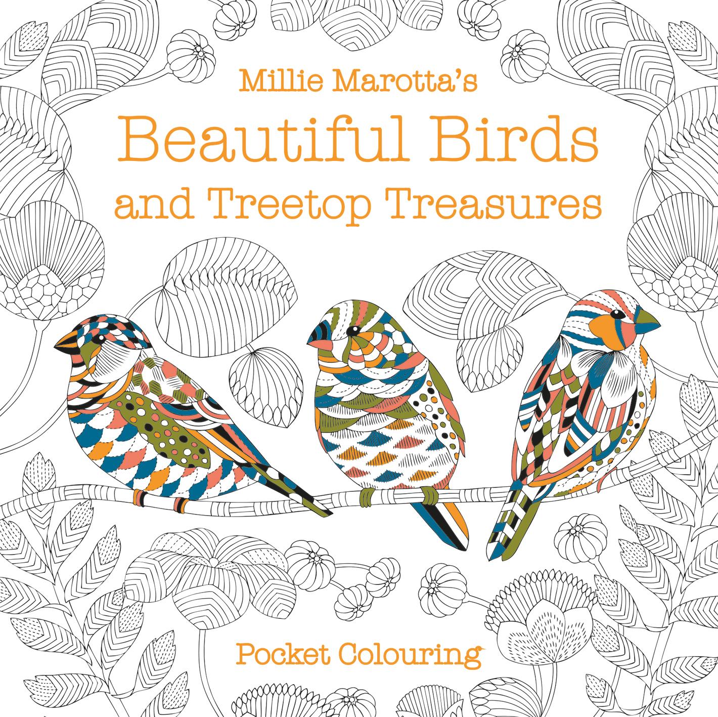 Vorderes Coverbild Millie Marotta's Beautiful Birds and Treetop Treasures Pocket Colouring