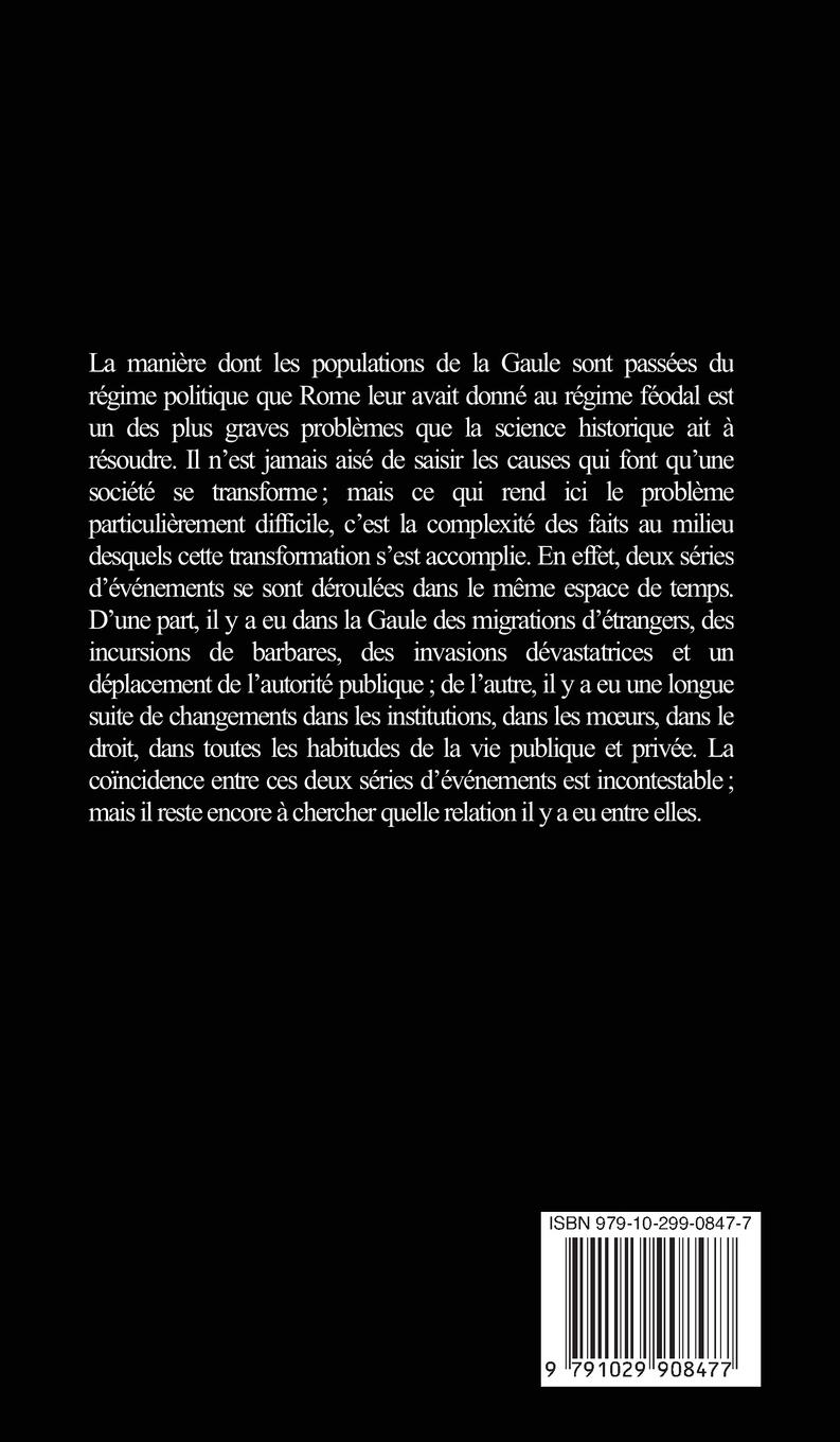 Rückseitencover Les origines du régime féodal