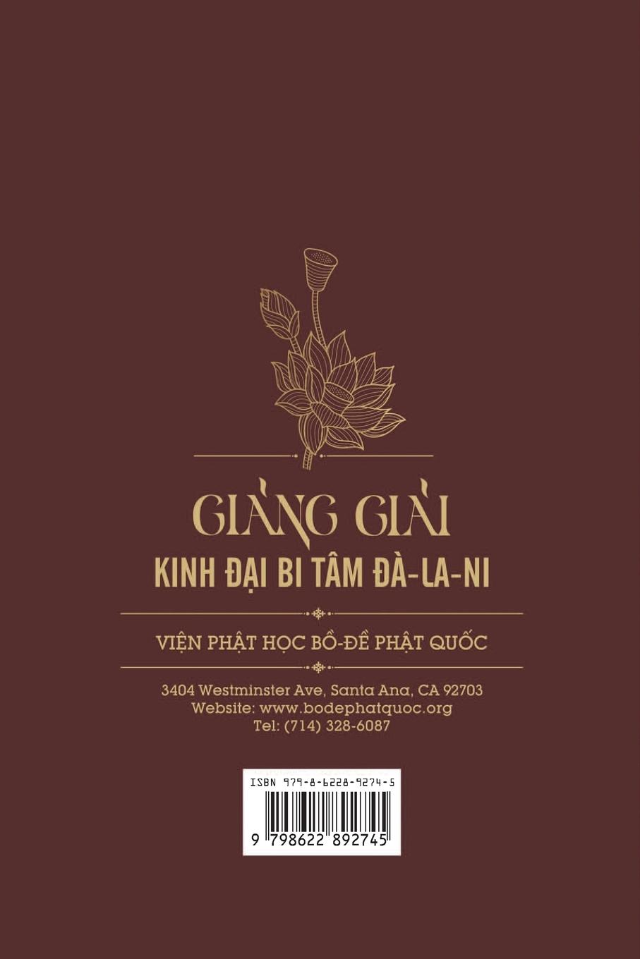 Rückseitencover Gi¿ng gi¿i Kinh ¿¿i Bi Tâm ¿à-la-ni