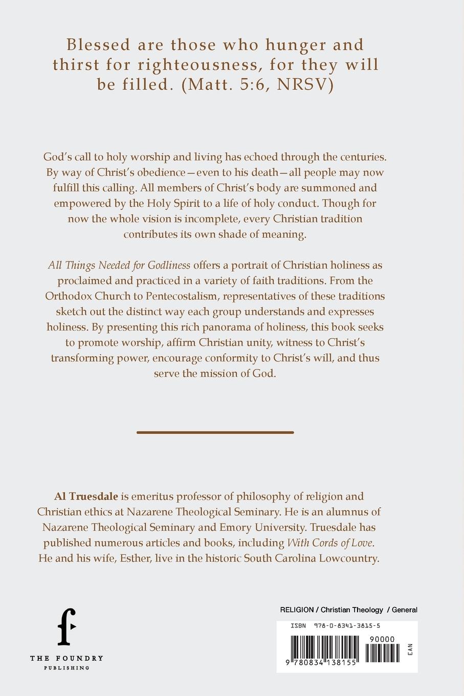 Rückseitencover All Things Needed For Godliness