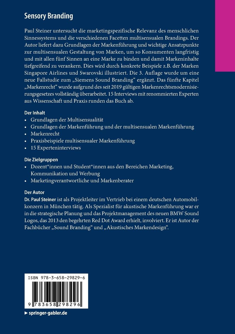 Rückseitencover Sensory Branding