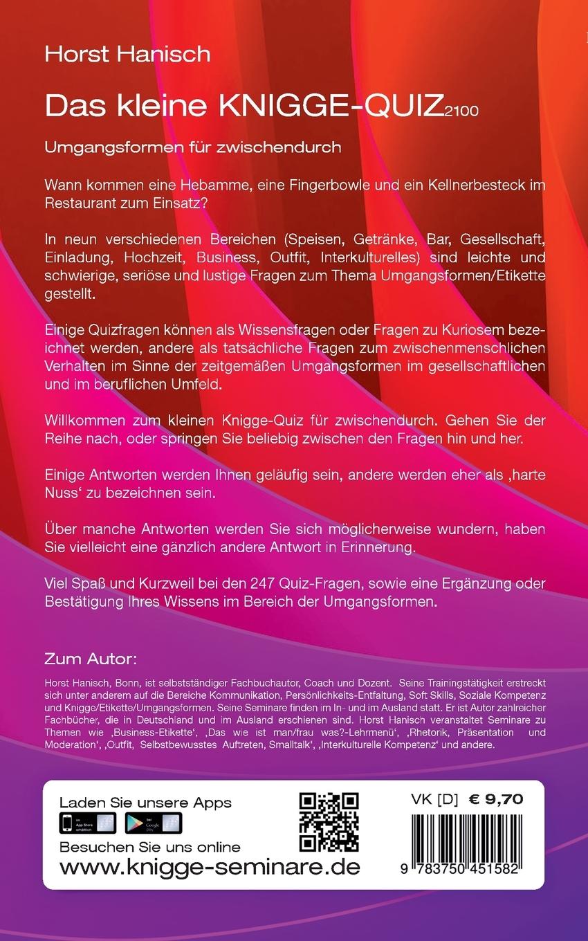 Rückseitencover Das kleine Knigge-Quiz 2100