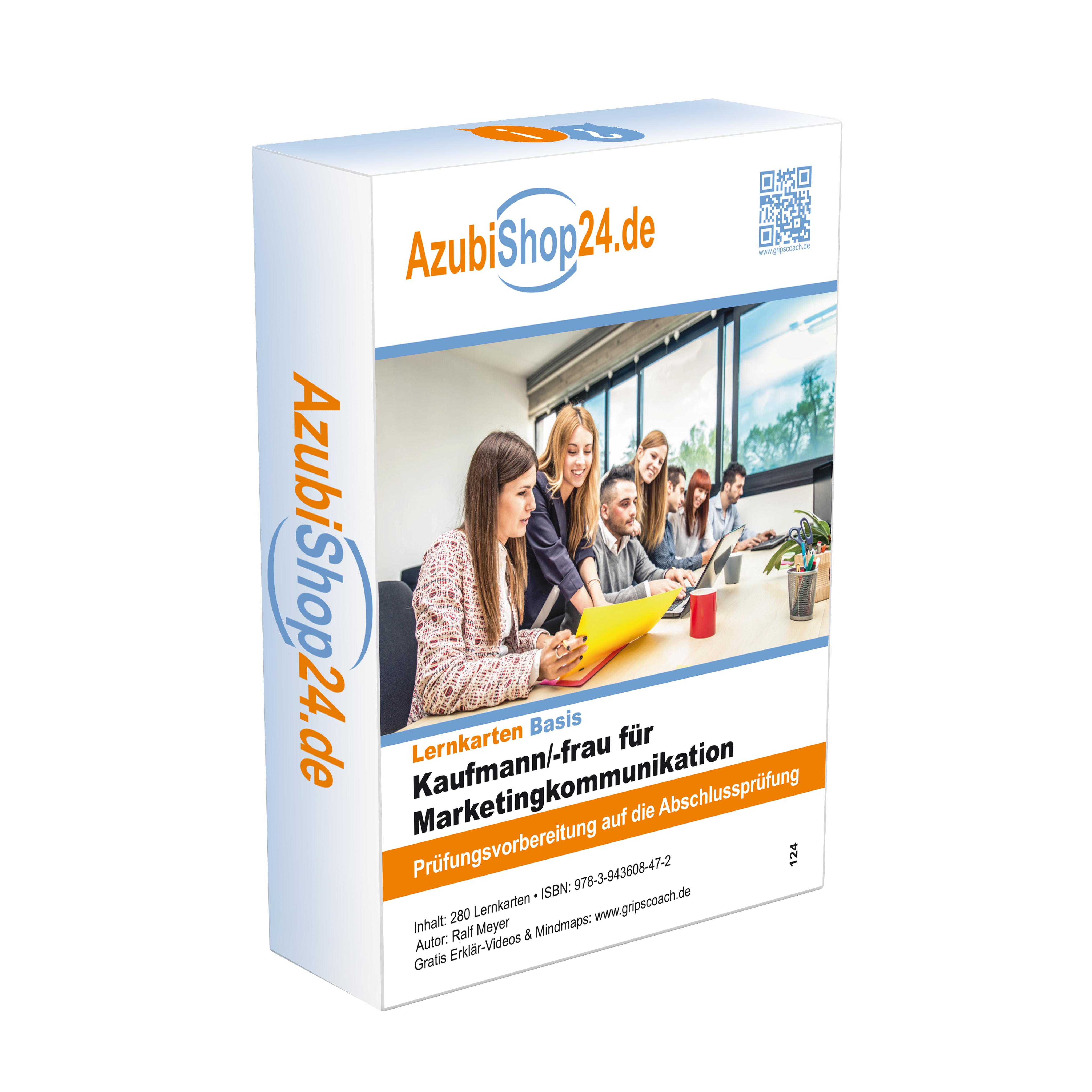 Vorderes Coverbild AzubiShop24.de Basis-Lernkarten Kaufmann/-frau für Marketingkommunikation