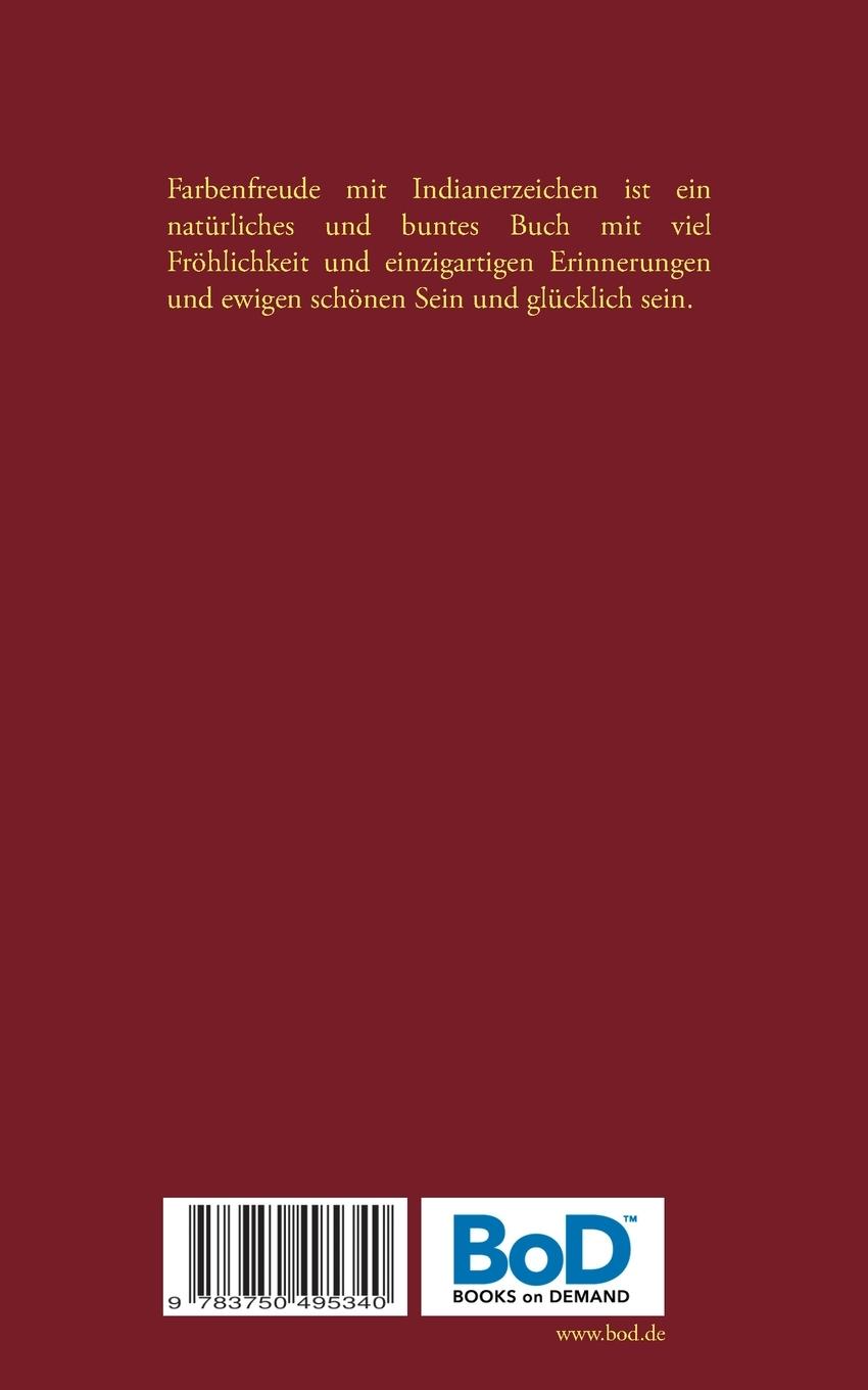Rückseitencover Farbenfreude mit Indianerzeichen