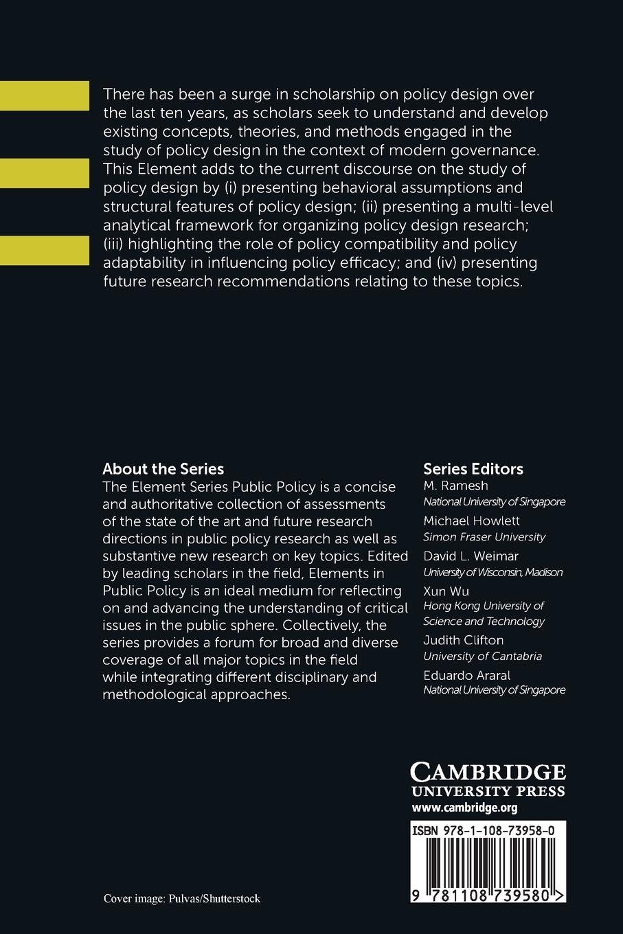 Rückseitencover Understanding and Analyzing Public Policy Design