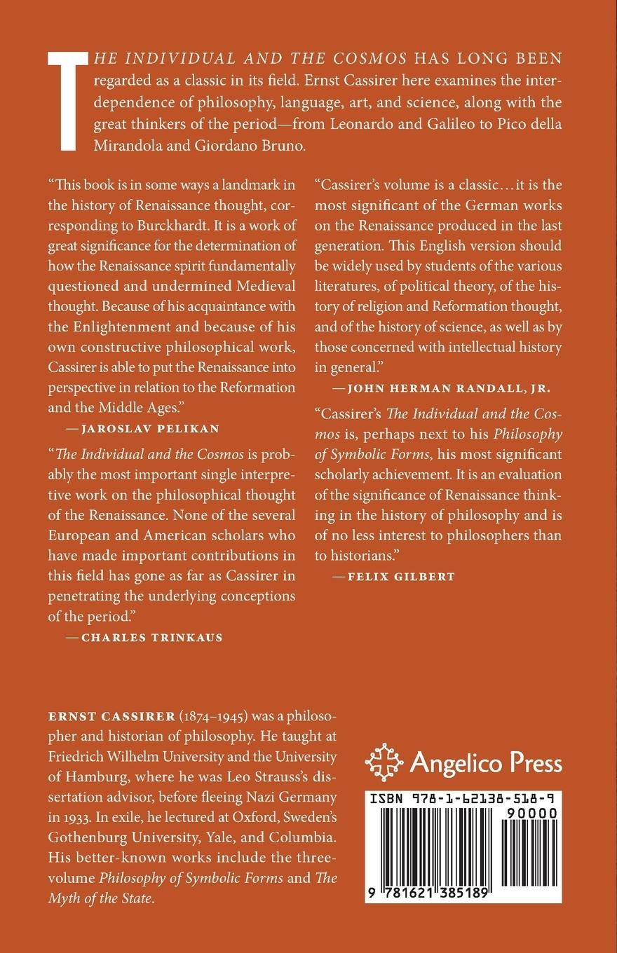Rückseitencover The Individual and the Cosmos in Renaissance Philosophy