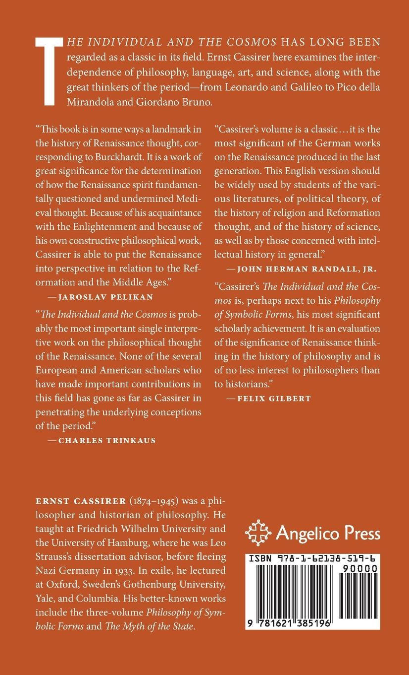 Rückseitencover The Individual and the Cosmos in Renaissance Philosophy