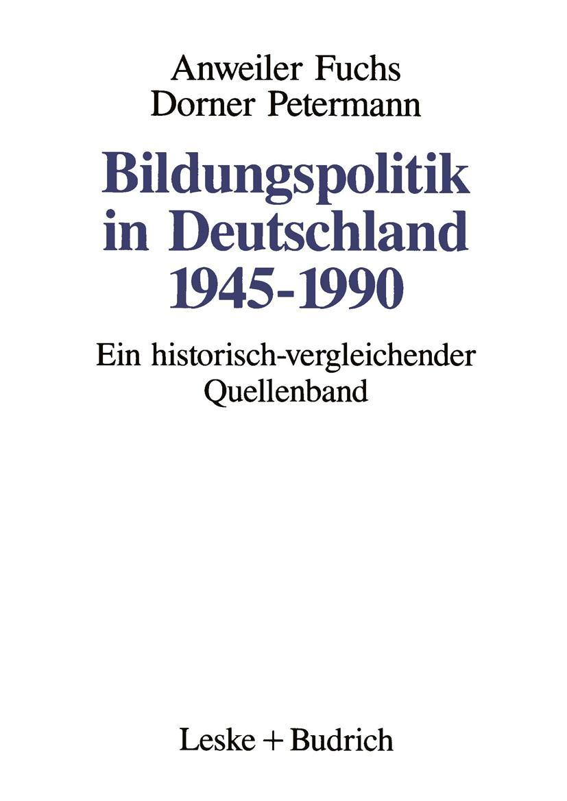 Vorderes Coverbild Bildungspolitik in Deutschland 1945-1990