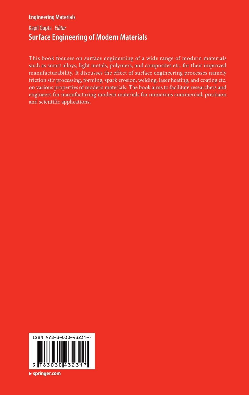 Rückseitencover Surface Engineering of Modern Materials