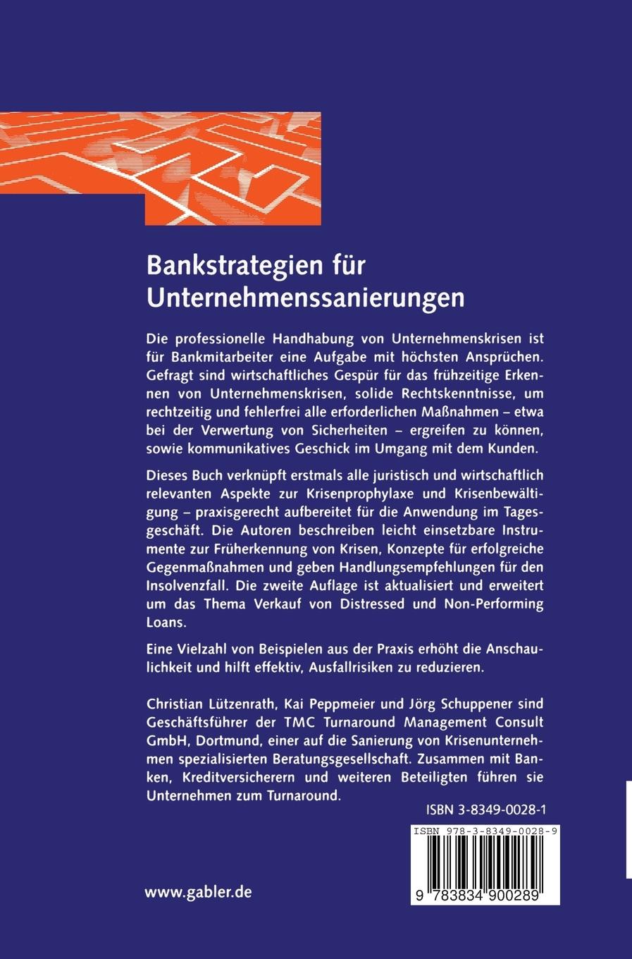 Rückseitencover Bankstrategien für Unternehmenssanierungen