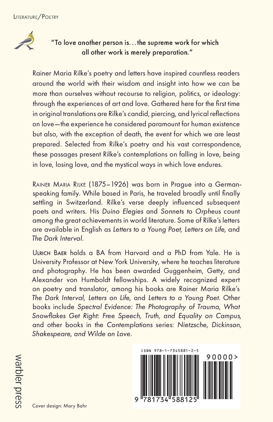 Rückseitencover Rilke on Love