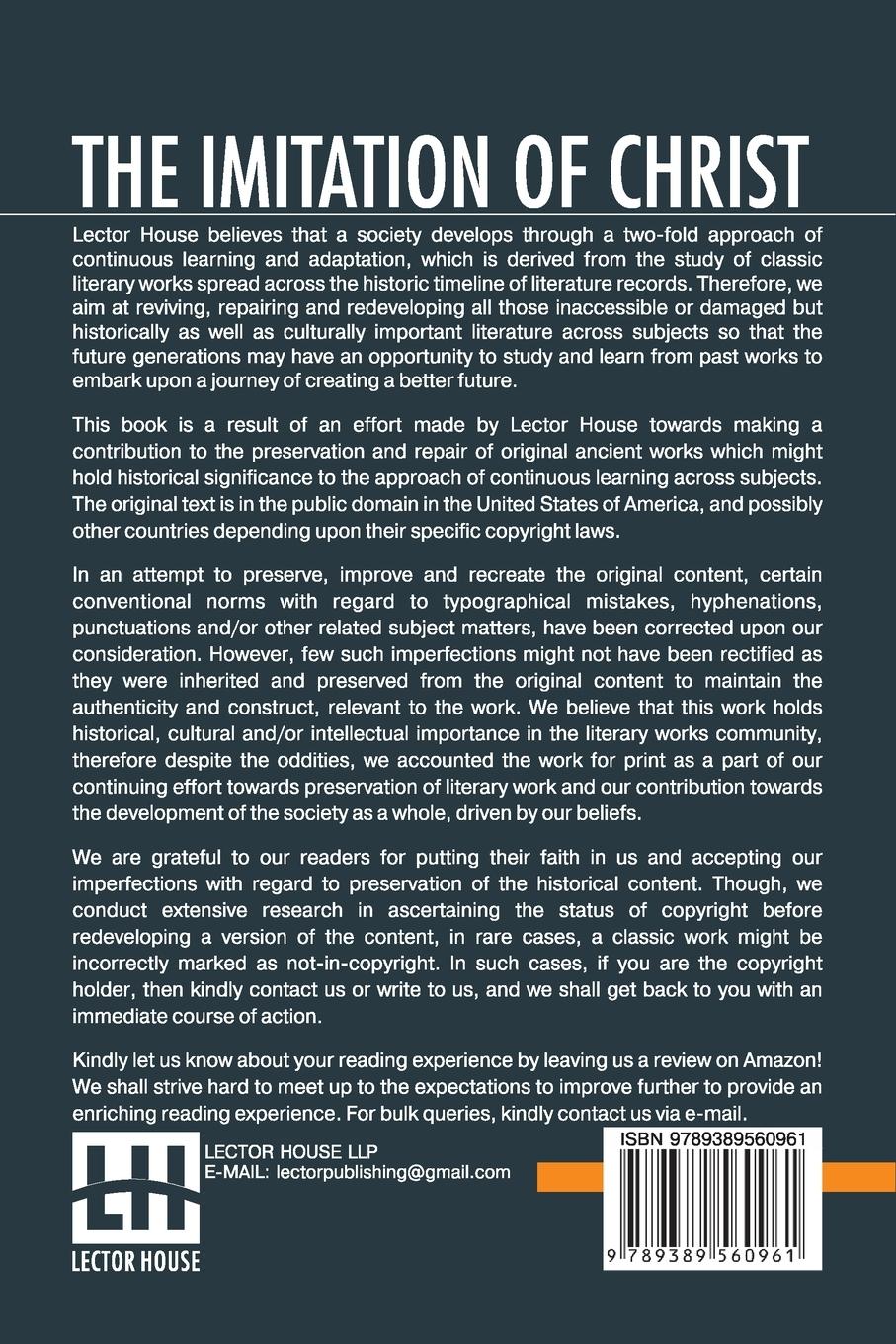 Rückseitencover The Imitation Of Christ