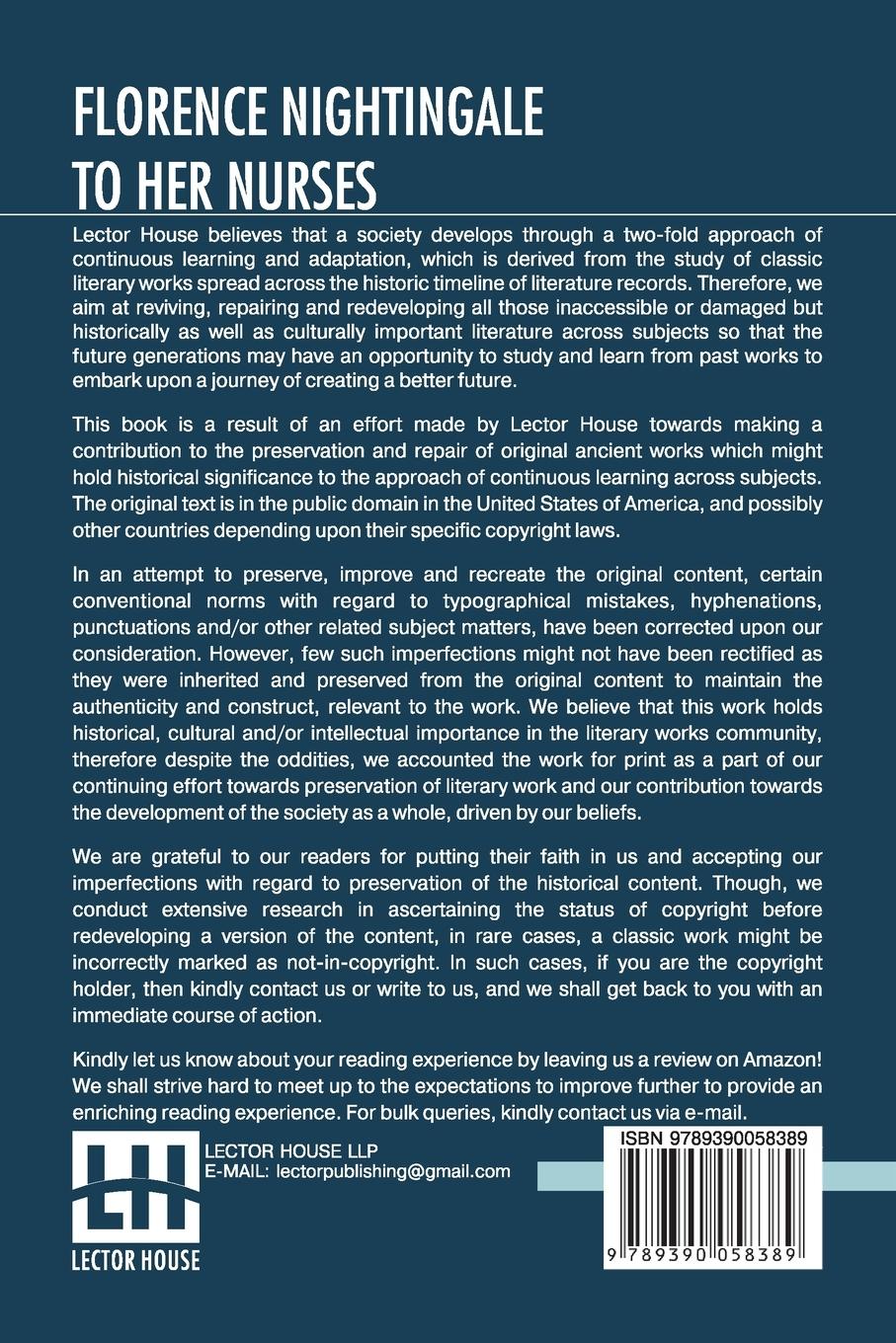 Rückseitencover Florence Nightingale To Her Nurses