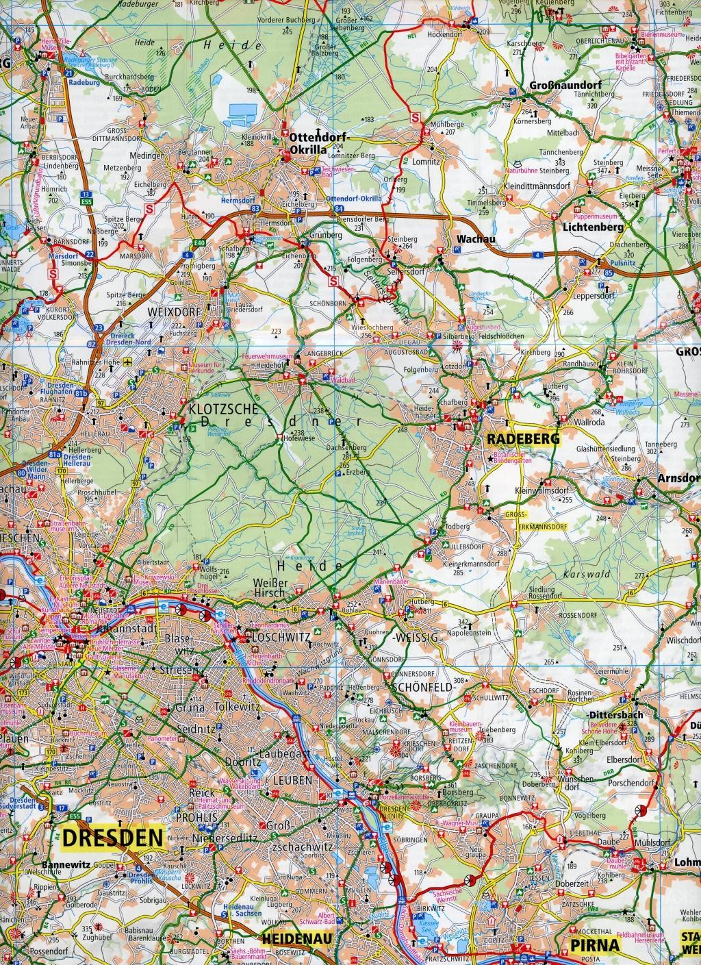 Beispielinhalt (Bild) Radwanderkarte Dresden - Elbland, Osterzgebirge, Sächsische Schweiz 1 : 100 000