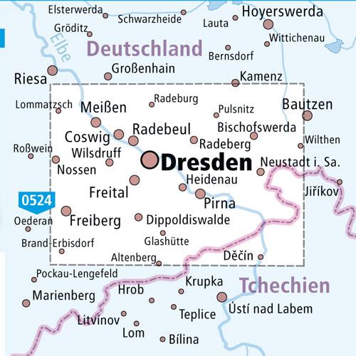 Rückseitencover Radwanderkarte Dresden - Elbland, Osterzgebirge, Sächsische Schweiz 1 : 100 000