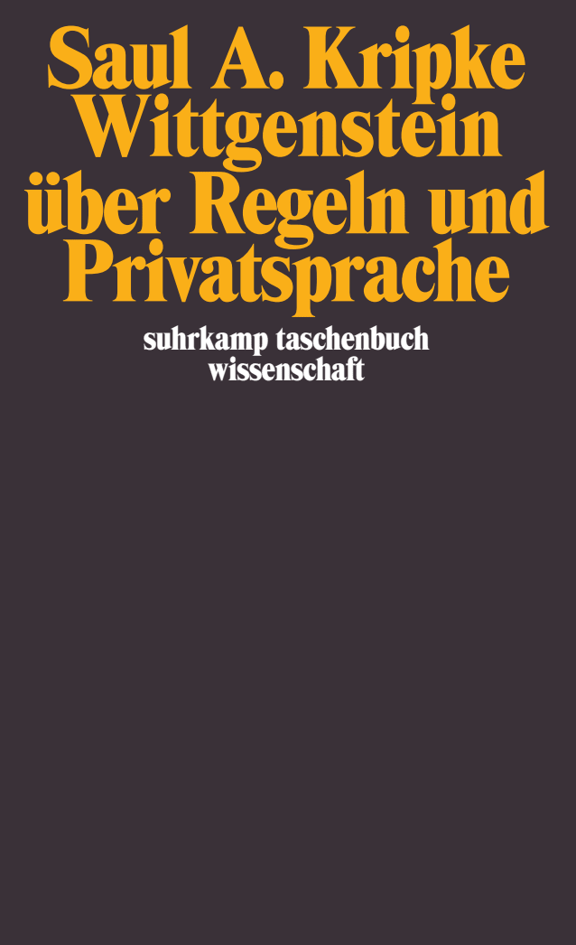 Vorderes Coverbild Wittgenstein über Regeln und Privatsprache