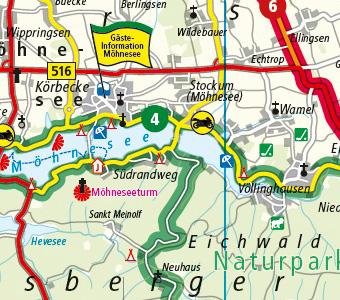 Beispielinhalt (Bild) Motorradkarte Sauerland 1:150 000