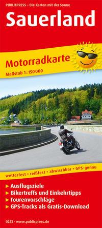 Vorderes Coverbild Motorradkarte Sauerland 1:150 000