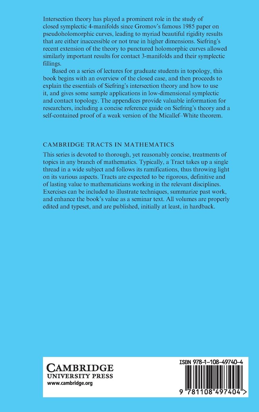 Rückseitencover Lectures on Contact 3-Manifolds, Holomorphic Curves and Intersection Theory