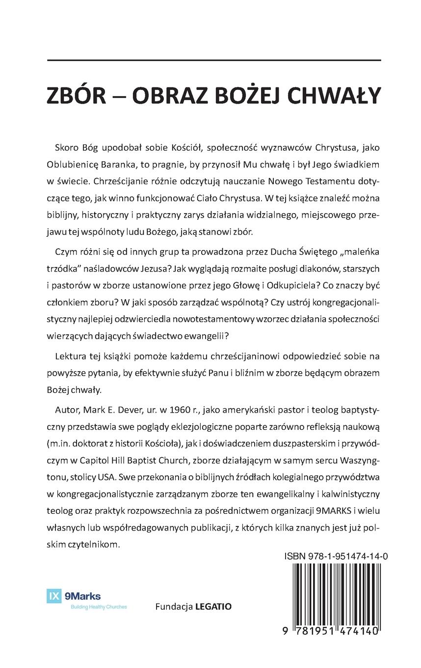 Rückseitencover A Display of God's Glory / Zbór - obraz Bo¿ej chwa¿y