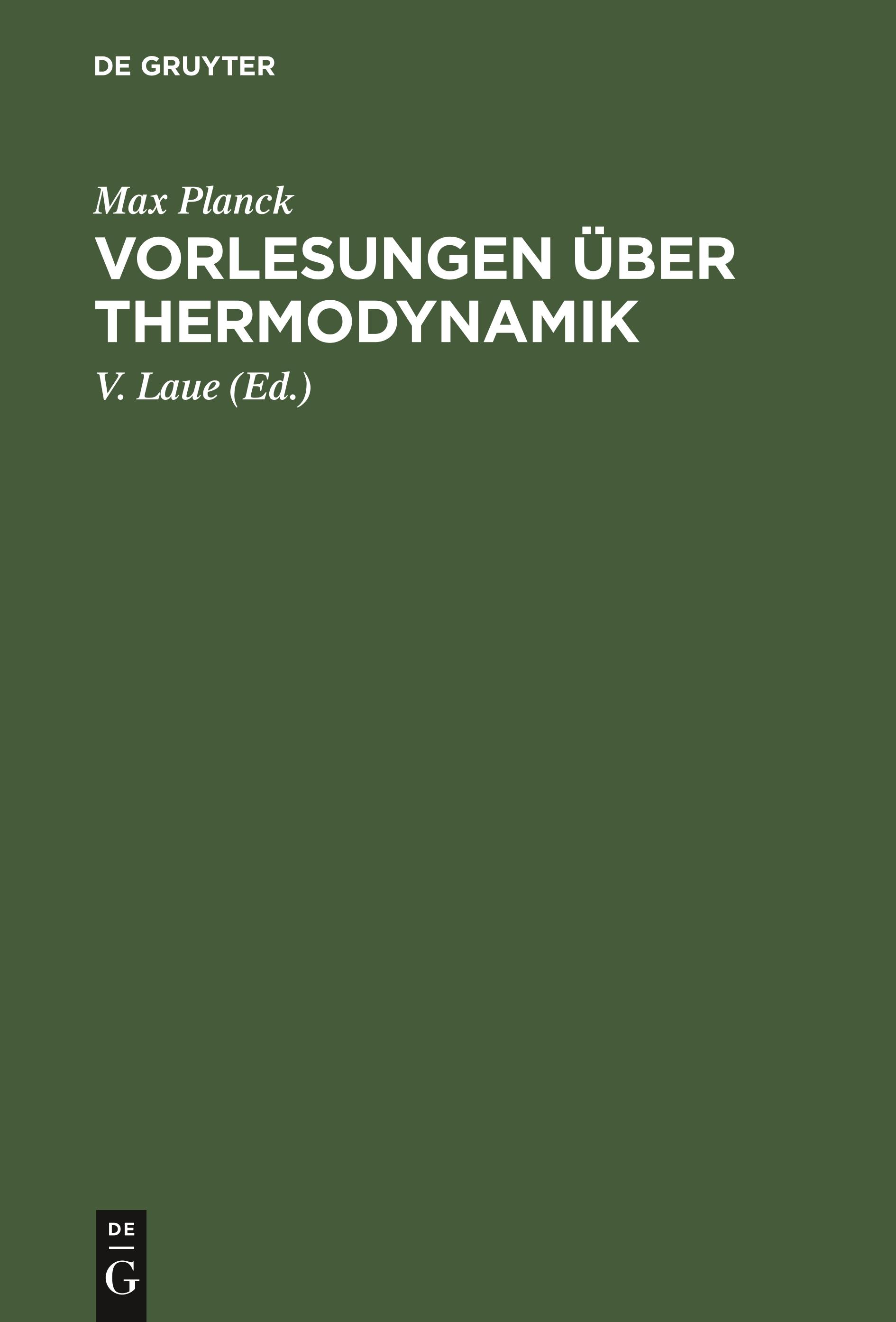 Vorderes Coverbild Vorlesungen über Thermodynamik