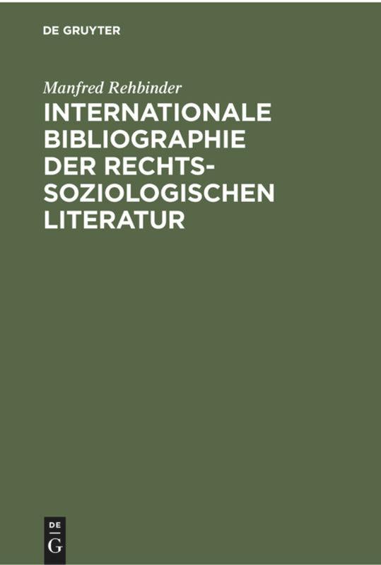 Vorderes Coverbild Internationale Bibliographie der rechtssoziologischen Literatur